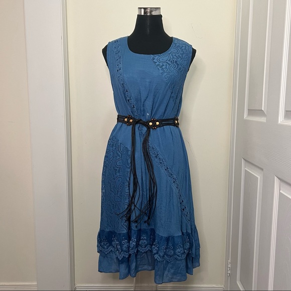 Periwinkle Boho Loose Relaxed Fit Boho Dress Size Large - Picture 2 of 16